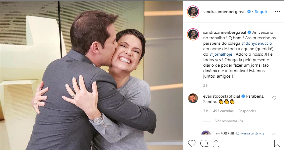 Sandra Annenberg e Dony de Nuccio (Foto: Reprodução/Instagram)