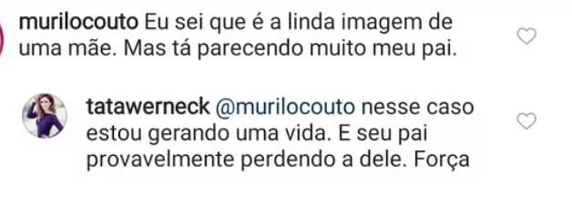 Tatá Werneck responde comentário maldoso de Murilo Couto sobre a gestação de sua primeira filha com o namorado Rafa Vitti (Foto: Reprodução / Instagram)