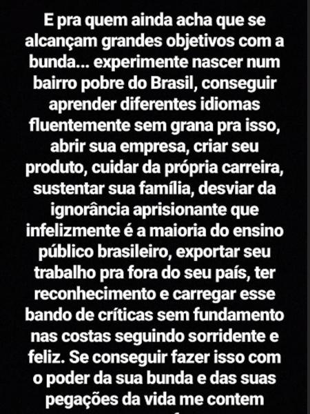 Anitta se pronunciou através de sua conta no Instagram e deu uma resposta para Luana Piovani