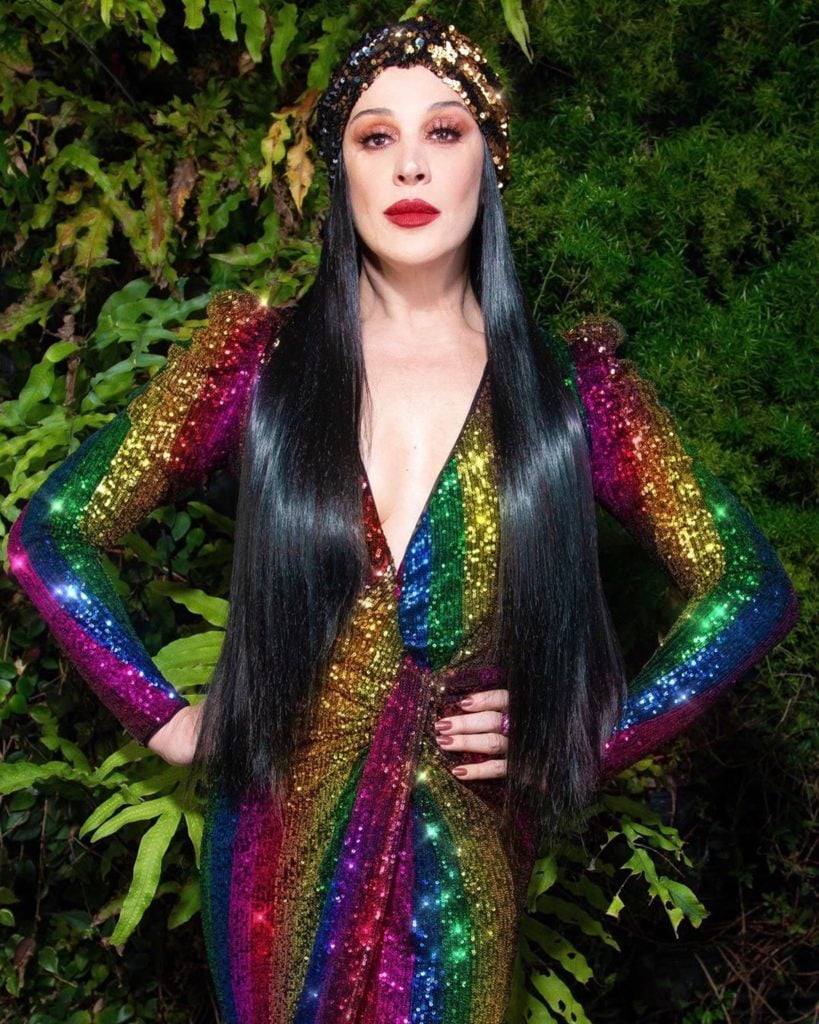 Claudia Raia escolheu o look para homenagear a 23º edição da Parada do Orgulho LGBT durante o Show dos Famosos — Foto: Reprodução/ Instagram