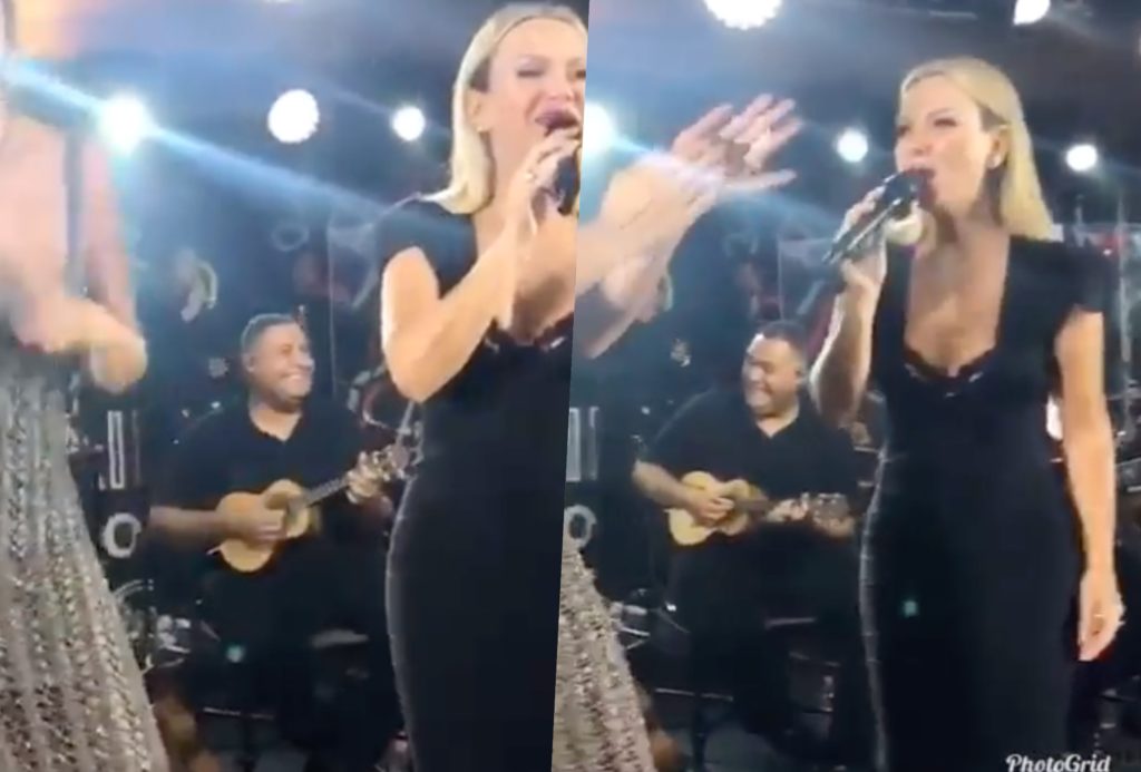 Eliana subiu no palco do aniversário de Luciana Cardoso, esposa de Faustão e cantou a música: "Vai tomar no c%"