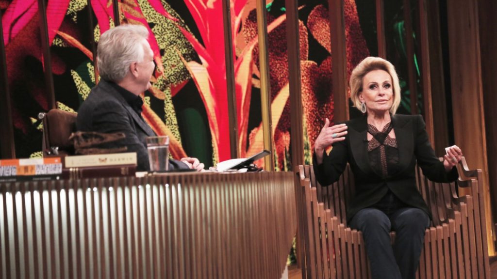 Ana Maria Braga se emociona com palavras de Pedro Bial durante entrevista Foto: Gshow