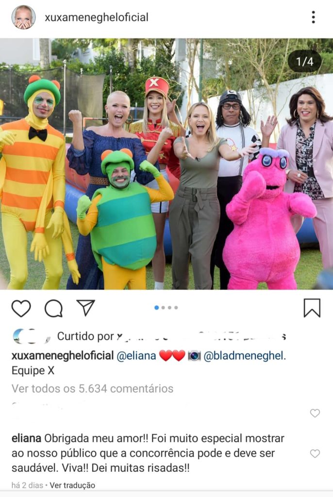 Xuxa postou fotos dos bastidores da entrevista com Eliana rodrigo faro (Reprodução: Instagram)