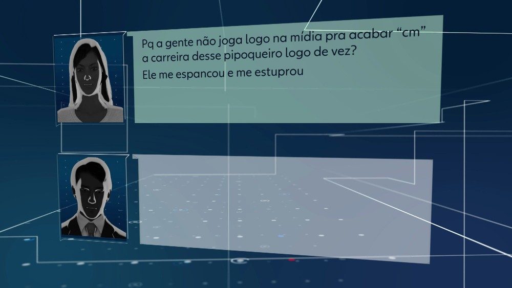 Mulher que acusa Neymar fala com advogado afirmando que jogador a espancou e estuprou — (Foto: TV Globo/Reprodução)