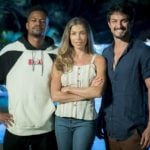 Ramon (David Junior), Paloma (Grazi Massafera) e Marcos (Romulo Estrela) em Bom Sucesso, nova novela das sete da Globo (Foto: Globo/Raquel Cunha)