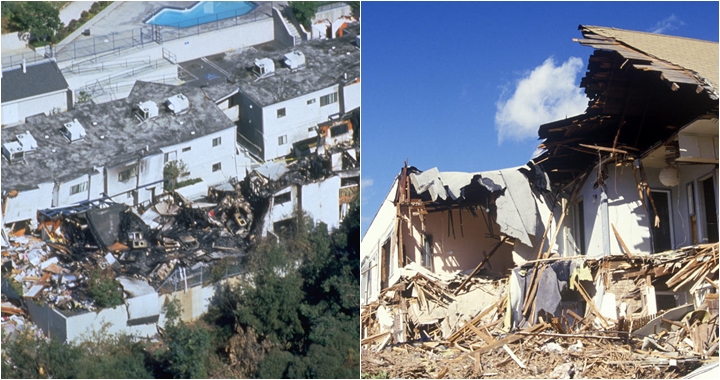 Alguns estragos provocado pelo terremoto em Los Angeles. (Foto: Montagem/Reprodução)