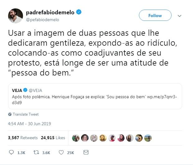 Padre Fábio de Melo se pronuncia sobre polêmica envolvendo jurado Henrique Fogaça