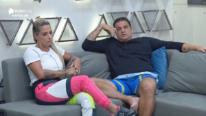 Taty desabafa com Braga e mostrar rancor por Lucas no reality show Power Couple Brasil 4, da Record. (Foto: Reprodução)