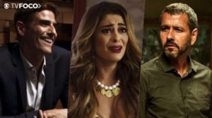 Amadeu (Marcos Palmeira) decide impedir casamento entre Maria da Paz (Juliana Paes) e Régis (Reynaldo Gianecchini)Pedaço da Globo (Foto: Montagem/TV Foco)