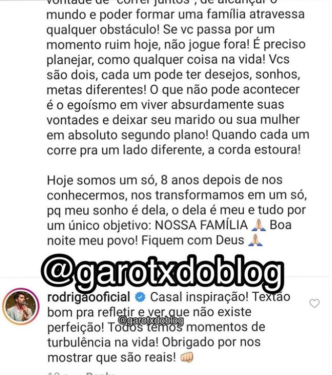 Rodrigão, ex participante do Big Brother Brasil, comenta a própria foto (Foto: Reprodução)