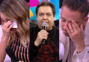 Faustão está magoado com a dupla Sandy e Junior na  Globo. (Foto: Reprodução/Montagem)