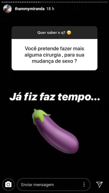 Thammy Miranda responde pergunta sobre cirurgia íntima (Reprodução: Instagram)