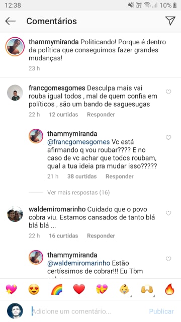 Após ser chamado de ladrão, Thammy Miranda se revolta com internauta (Reprodução: Instagram)