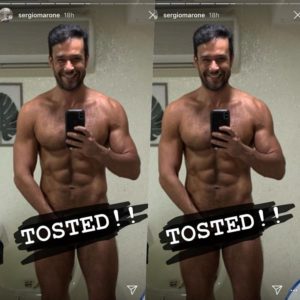 O ator e apresentador Sérgio Marone resolveu mostrar em foto no Instagram como veio ao mundo e deixou muita gente enlouquecida (Foto reprodução)