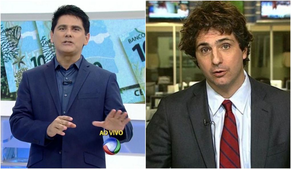 César Filho, da Record, e Guga Chacra, da Globo, tiveram uma discussão amistosa no Twitter (Foto: Montagem)