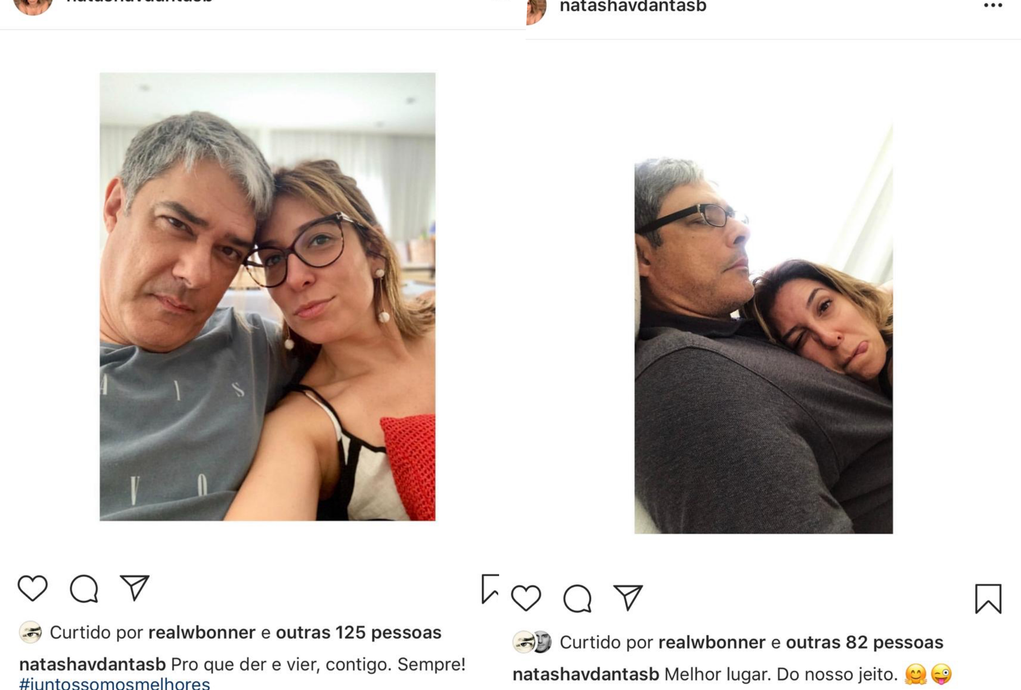 Natasha Dantas e o marido William Bonner (Foto reprodução: Instagram)