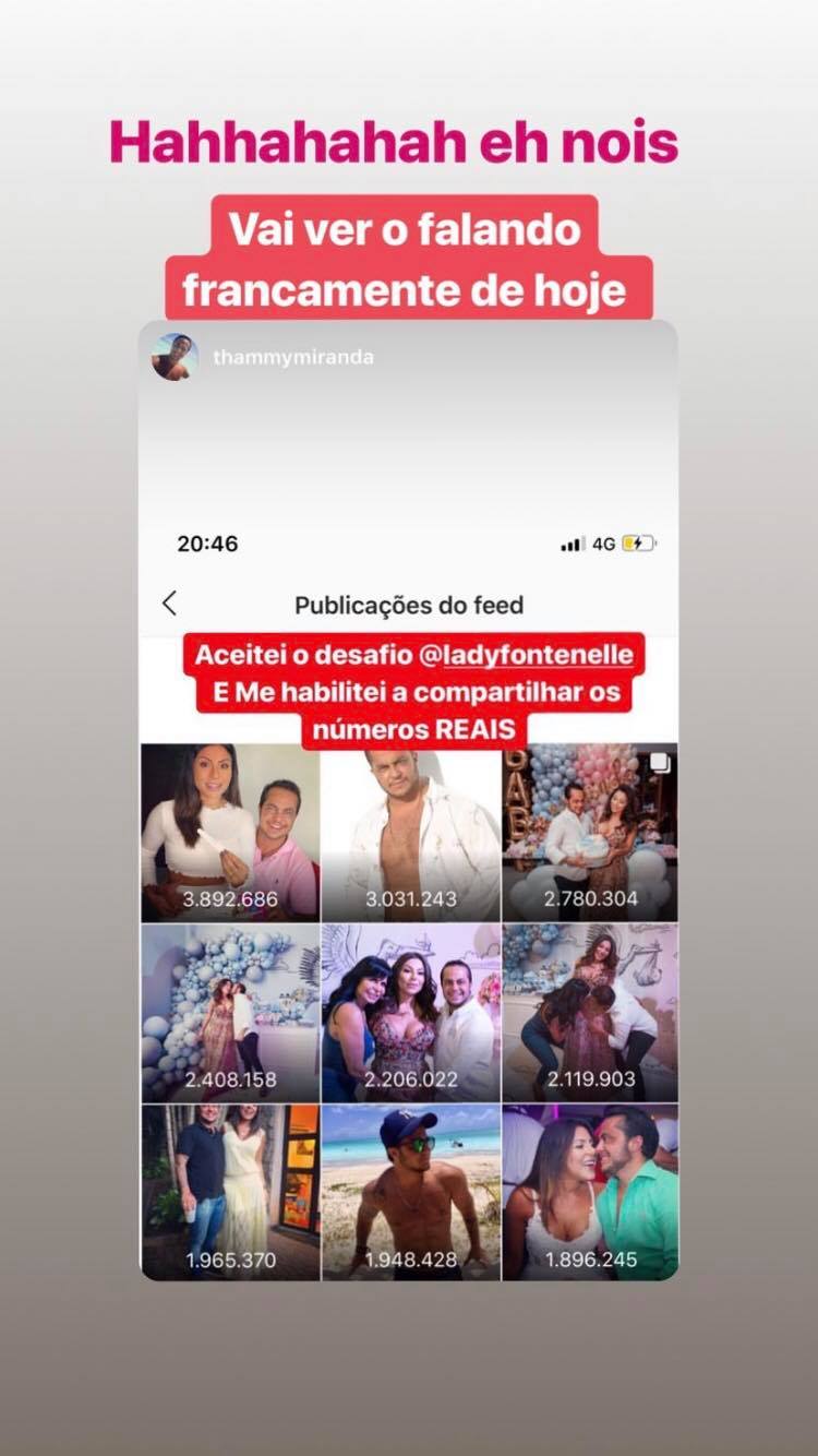 Thammy Miranda exibe número de likes em sua conta do Instagram Foto: Reprodução/Instagram