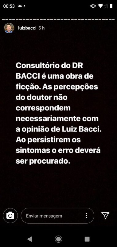 Luiz Bacci voltou a interagir com seus seguidores no Instagram