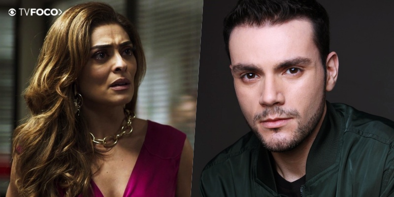 Duio Botta é consolado por Juliana Paes por sua morte em A Dona do Pedaço da Globo (Foto: Rafael Aguiar/Montagem/TV Foco)