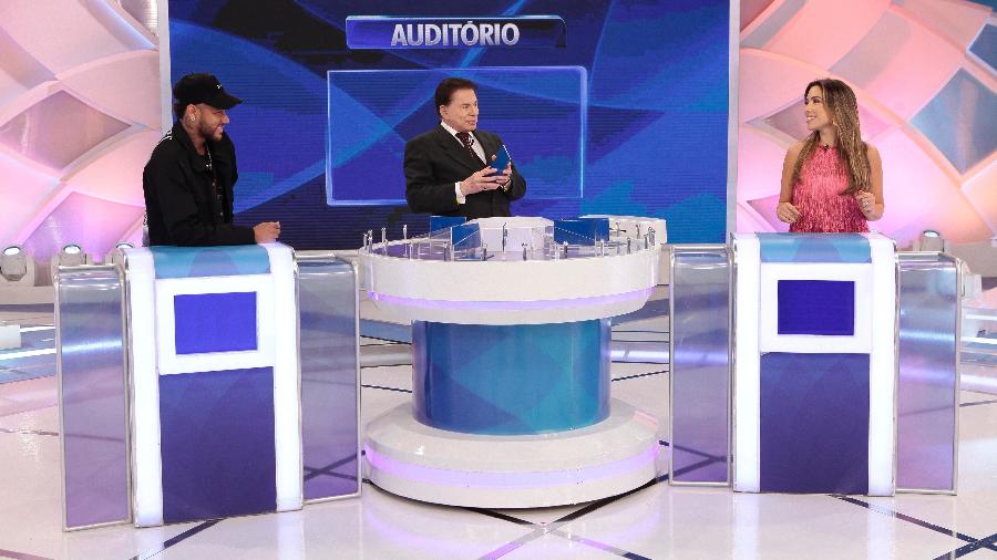 Neymar, Silvio Santos e Patrícia Abravanel (Foto: Reprodução/SBT)