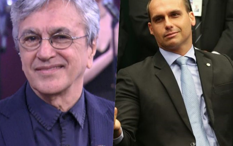 Caetano Veloso é flagrado humilhando Eduardo Bolsonaro e detona filho do presidente: “Do que você está rindo?” Foto: Reprodução