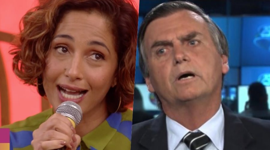 Camila Pitanga criticou Bolsonaro no programa "Encontro com Fátima Bernardes", da Globo (Reprodução: TV Globo)