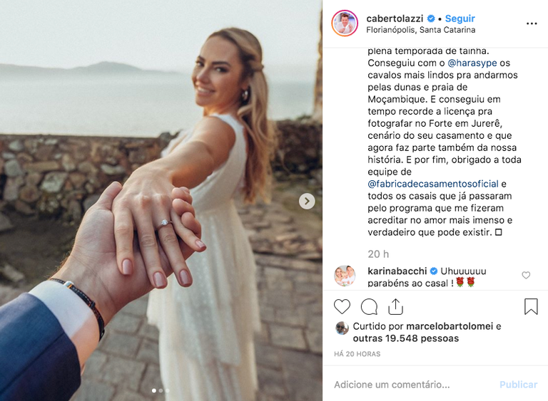 Carlos Bertolazzi está a um passo de se casar, após conhecer a cirurgiã plástica Ingrid Lückmann Foto: Reprodução