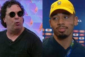 Walter Casagrande e Gabriel Jesus na Globo (Foto: Reprodução/Globo e SporTV)