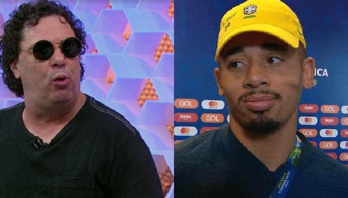 Walter Casagrande e Gabriel Jesus na Globo (Foto: Reprodução/Globo e SporTV)