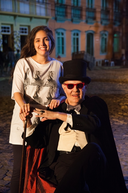 Patricia Pedrosa, diretora artística de Cine Holliúdy, e Ney Latorraca (Vlad) (Foto: Globo/Marcos Rosa)