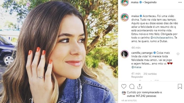 Maisa, do SBT aos 17 anos revela estar noiva de Nicholas Arashiro e mostra aliança: "Estou muito feliz" Foto: Reprodução