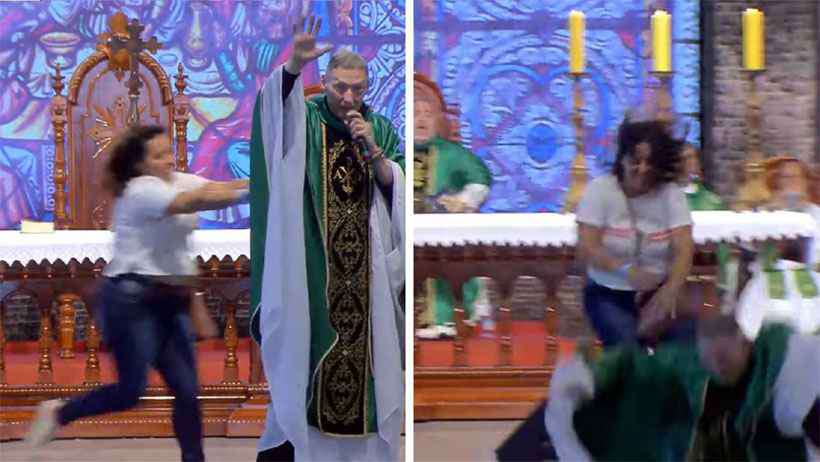 Marcelo Rossi foi agredido por uma mulher durante uma missa (Foto: Reprodução)