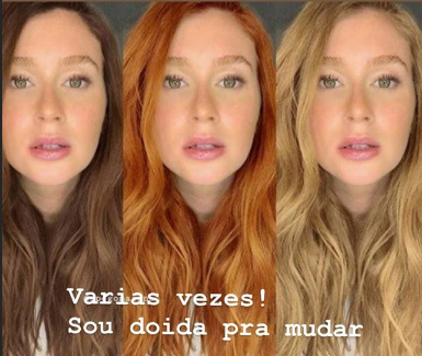 Marina Ruy Barbosa surgiu loura e morena em fotos publicadas nas redes sociais (Foto: Reprodução/ Instragram)