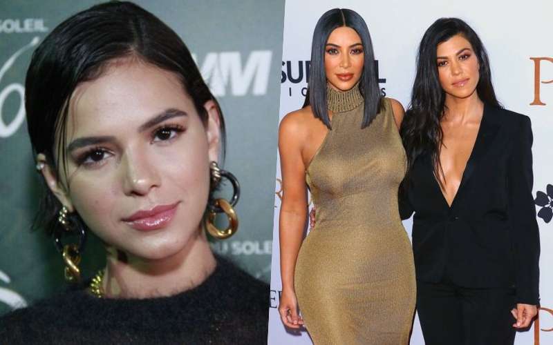 Bruna Marquezine, da Globo passa a perna em irmã de Kim Kardashian e é flagrada com ex de socialite Foto: Montagem