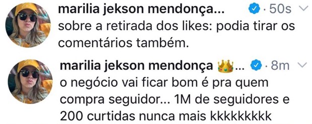 Marília Mendonça alfineta após teste de fim da exibição de comentários no Instagram (Foto: Reprodução/Twitter)