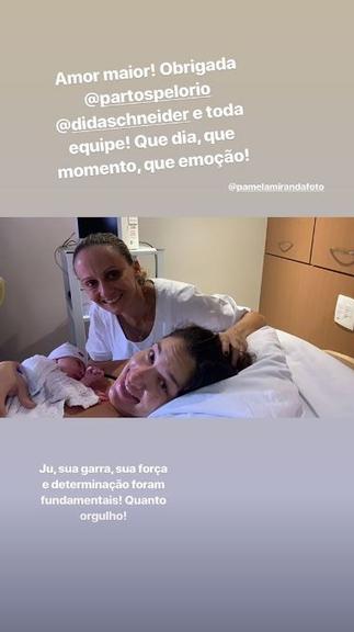 Nasce a filha da campeã olímpica, Fabi Alvim, e de sua esposa, Julia Silva (Foto Reprodução/Instagram)