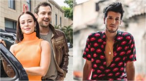 Sebastián Yatra canta música que é tema de Vivi Guedes (Paolla Olivera) e Chiclete (Sergio Guizé) em A Dona do Pedaço. (Foto: Montagem / Divulgação)