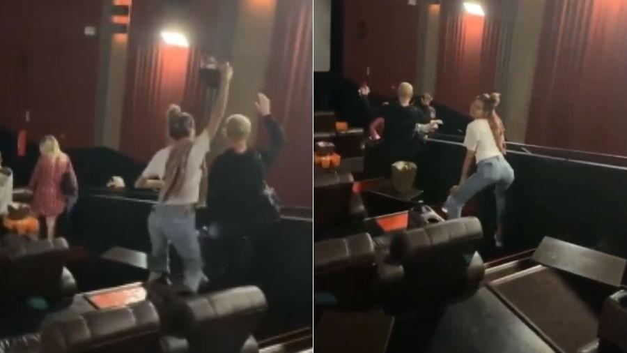 A apresentadora da Record, Xuxa Meneghel, e sua filha, Sasha Meneghel, fizeram a maior festa em uma sessão de cinema após o final do filme Rei Leão (Foto: Divulgação)