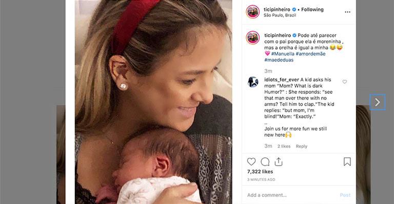 Ticiane Pinheiro mostrou para todos que não é só com o papai que Manuella parece (Foto: Reprodução)