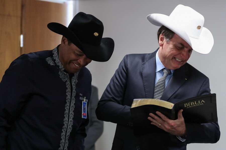 Valdemiro Santiago e Bolsonaro são vistos juntos pela primeira vez após climão (Foto: Marcos Corrêa / PR)