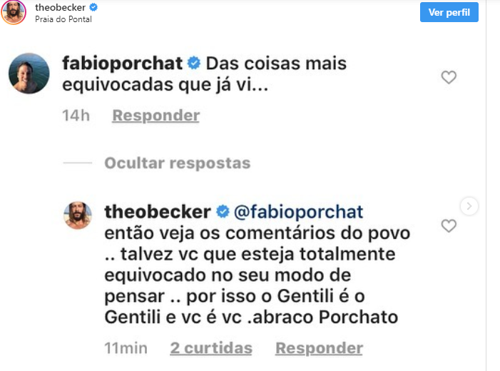 Treta entre Fábio Porchat e Theo Becker. (Foto: Reprodução)