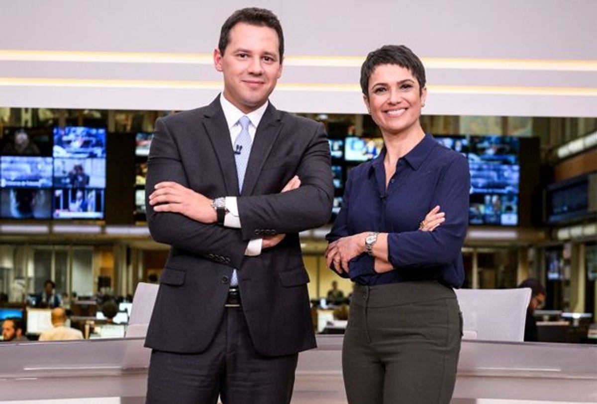 Dony de Nuccio e Sandra Annenberg no Jornal Hoje (Foto: Reprodução)