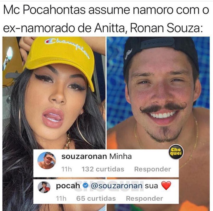 MC Pocahontas postou uma foto em sua rede social e Ronan Souza comentou Fot...