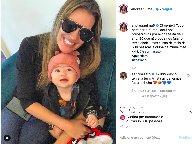 Andrea e Zoe filha <br /> Foto: Reprodução/Instagram