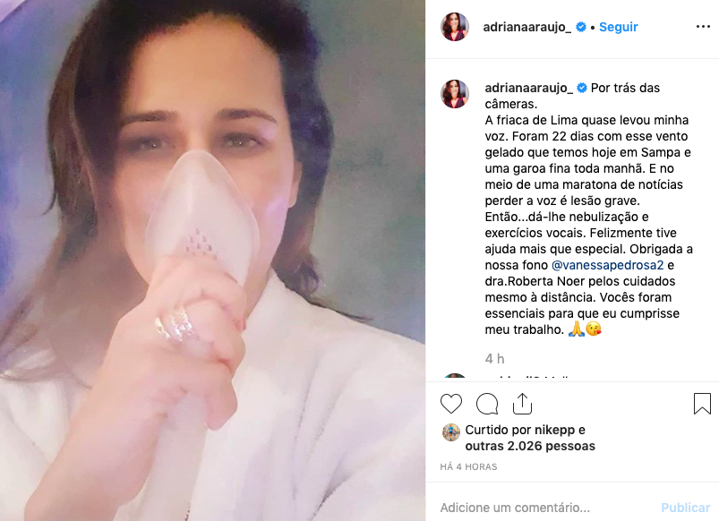 Adriana Araújo usou sua conta no Instagram para fazer desabafo. Foto: Reprodução/Instagram