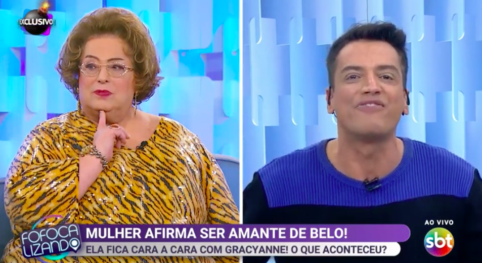 Gracyanne Barbosa fica cara a cara com suposta amante de Belo. Foto: Reprodução/SBT