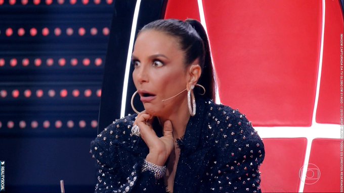 Ivete Sangalo espantada no The Voice Brasil da TV Globo (Foto: Reprodução/ TV Globo)