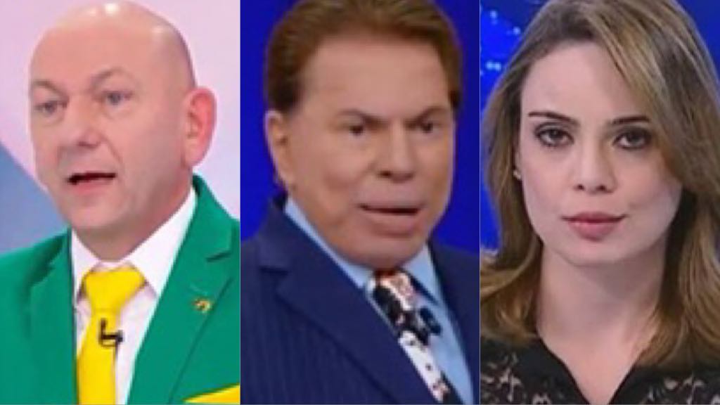 Luciano Hang , Silvio Santos e Raquel Sherazade (Montagem TV Foco)