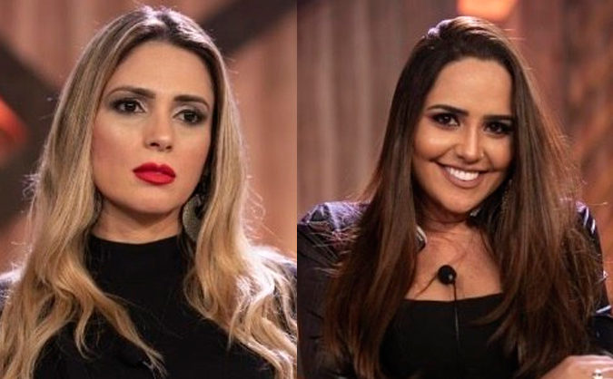 Nadja Pessoa e Perlla D'Black no Canta Comigo (Foto: Divulgação/Record)