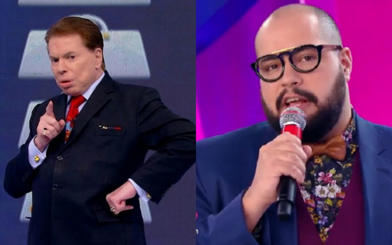 O apresentador e dono do SBT, Silvio Santos e o seu neto e ex-contratado da Globo, Tiago Abravanel deram o que falar (Foto: Montagem TV Foco)